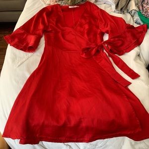 Flutter Sleeve Wrap Dress